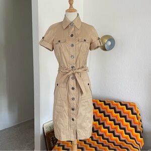 Diane Von Furstenberg Business Casual Office Button Down Shirt Dress